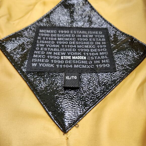 Steve Madden Womens Faux Fur Jacket Size XL Mustard Yellow Fuzzy Front Zip Hood - Picture 8 of 13